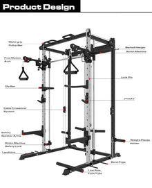 EonfitOmni Smith Machine Home Gym Equipment Black2