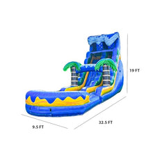 XJUMP 19’ Inflatable Single Lane Water Slide with Pool Blue/Yellow