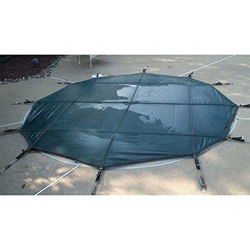 Heavy Duty Round Pool Cover Winter,In-Ground Swimming Pool Safety Cover,Green Mesh,5ft/6ft/7ft/8ft/10ft/12ft/14ft/15ft/18ft/24ft Large,Custom Size (Size : 18ft/5.5m)