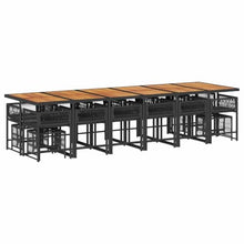 LKJephalotrope 17 Piece Garden Dining Set with Cushions, Large 16 Person Outdoor Furniture Set with Acacia Wood Table and PE Rattan Chairs for Patio, Terrace, and Backyard Dining