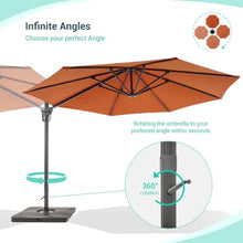 132.00'' Cantilever Umbrella with Crank Lift , Counter Weights Included