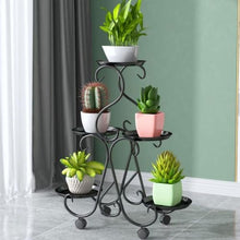French Metal Plant Stand Indoor Outdoor Flower Rack 5 Tier Flower Pot Holder Shelf Wrought Iron Planter Display Rack Corner Vertical Plant Shelf Fashion Plant Ladder Rack For Garden Patio Lawn