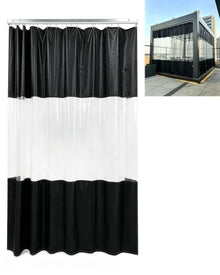 Sliding Pergola Curtain, Black Tarpaulin, Outdoor Divider