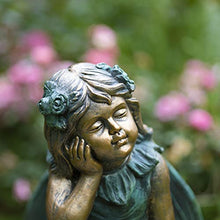 Zaer Ltd. Large Magnesium Fairy Statues for Outdoor Use (Fairy Sitting on Flower Bowl Gardenia)
