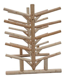 Log Kayak Rack 10 Place SUP Surfboard Rack Unfinished
