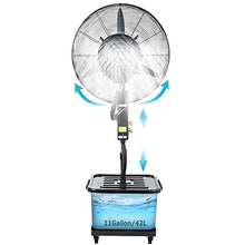 JDXQBLD Portable Oscillating Misting Fan, Outdoor Adjustable Height Fan Misters for Cooling, Outdoor Misting Pedestal Fan with 3 Speeds and 11 Gallon Tank，81cm/31.9in
