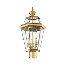 Livex Lighting 2364-01 3-Light Outdoor Post Lantern, Antique Brass