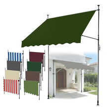 Large Patio Shade Awning 59" 118" 158" Manual Adjustable Retractable Awnings, Waterproof Canopy Cover and Steel Frame for Outdoor Garden Balcony Window Sunshade Shelter, Umbrellas(Dark-Green,400cm)