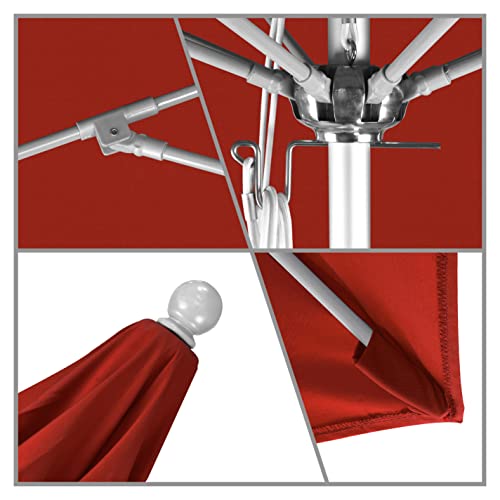 California Umbrella 11' Venture Series Contract Grade Patio Umbrella Pulley Open Jockey Red