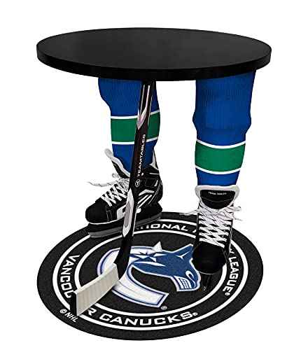 Team Tables Vancouver Hockey Table Black Table Top with Vancouver Puck Mat