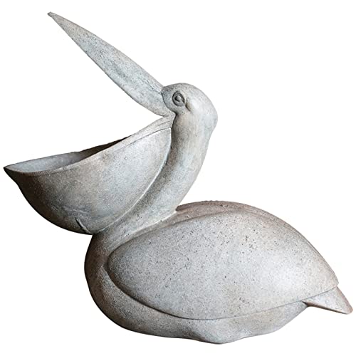 PUPAYA Garden Pelican Sculpture,Wild and Rare Great Waterfowl Figurine,Magnesium Oxide Outdoor Statue for Patio,Lawn,Yard Art Decoration