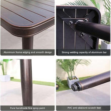WZUOPG Garden Bench Outdoor Patio Dining Set 5pc Patio Cast Black Aluminium Cafe Bistro Set Garden Furniture Table and Chair