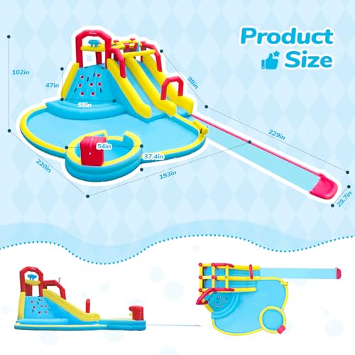 ELEMARA XL Inflatable Water Slides Blue