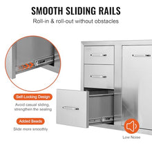 VEVOR Outdoor Kitchen Drawers 29.5"W x 22.6"H x 21.7"D Stainless Steel