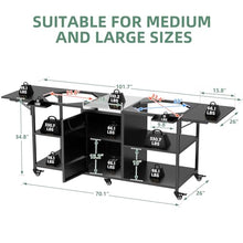 Outdoor Grill Table for Double Big Green Egg, Metal Grill Cart with Storage