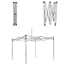 BannerBuzz Blank Canopy Tent with Carry Bag, Graphic with Hardware, 420 Denier Oxford Polyester Fabric, Pop Aluminum Frame for Easy Installation, Velcro Topper Attachment (20' x 10', Black)