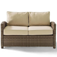 Afuera Living 4 Piece Wicker Patio Sofa Set, Durable Steel Frame, Brown and Sand Finish, UV and Weather Resistant Cushions, Includes Loveseat, Arm Chairs, Coffee Table, Modular Outdoor Furniture