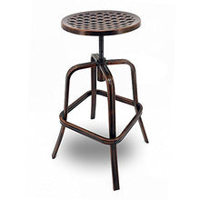 Modern Home Set of 4 Neptune Rotating Adjustable Height Cast Aluminum Outdoor Chair/Bar Stool Copper