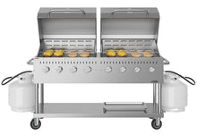 60 in. 8-Burner Commercial Outdoor Propane Gas Grill with 2 Roll Dome Covers in Stainless-Steel, ETL Listed (CGKIT6-D30D30)