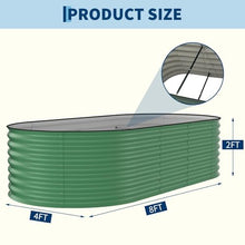 6 Pack Galvanized Oval Raised Garden Bed, Rustproof Metal Planter for Vegetables & Herbs