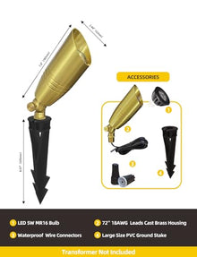 COLOER Die-cast Brass Landscape Spotlight 12-Pack, Copper Finish