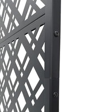 Relaxdays Planter with Trellis Wall, Diamond Design, H x D: 180 x 110 x 40 cm, Privacy Screen and Flower Box, Metal, Black