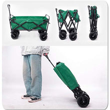 Outdoor Folding Wagon Outdoor Garden Utility Trolley Heavy Duty Folding Wagon Cart with Storage Basket Load-Bearing 80kg 176lbs(Style 3)