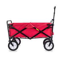 Wagon All Terrain Folding Utility Wagon with Push Bar - Portable Rolling Heavy Duty 80 KG. Capacity Canvas Fabric Cart - Beach, Garden, Sporting Events, Park, Picnic