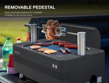 Everdure by Heston Blumenthal Fusion 29-Inch Charcoal Grill with Patented Built-in Rotisserie System & Quick Electric Ignition, Outdoor BBQ Grill, Adjustable Rod Height, Easy Clean-Up, Matte Black