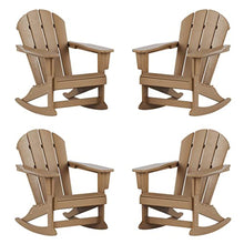 WO WESTIN OUTDOOR Classic Patio Rocking Chair Set of 4 PCS Weathered Wood