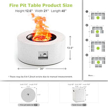 2-Piece 30" Propane Fire Pit Table for Outside Patio with Hidden Tank Table