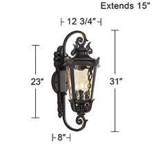Casa Marseille 31" Large Veranda Bronze Vintage Outdoor Wall Light Fixture