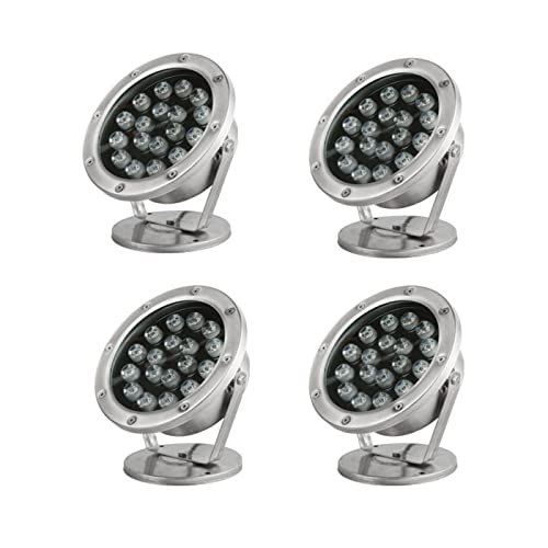 Braiton 4PCS LED Underwater Fountain Light IP68 Waterproof Submersible Spot Light Pond Lights for Aquarium Fish Tank Garden Fountain Pool,RGB Colorful,18W