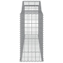 Arched Gabion Baskets 2 pcs 118.1"x19.7"x39.4"/47.2" Galvanized Iron for Outdoor Plants White Black Other
