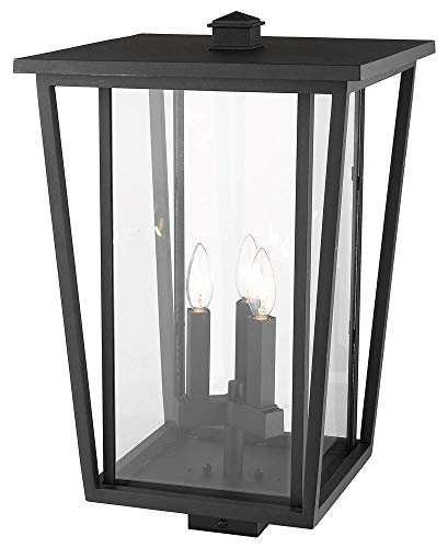 Z-Lite 571PHXLS-BK 3 Light Outdoor Post Mount Fixture, Black