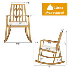 TEOYETTSF Rocking Chair Acacia Arm Cushion Sofa Garden