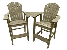 Phat Tommy Recycled Poly Resin Balcony Chair Settee with Removable Side Table Weatherwood