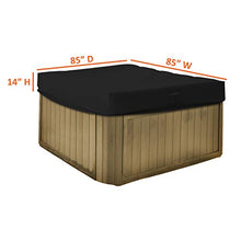 Hot Tub Cover/Spa Cover 18 Oz Waterproof - 100% Weather Resistant Outdoor Square Spa Cover with Elastic for Snug Fit (14" H x 85" W x 85" D, Black)