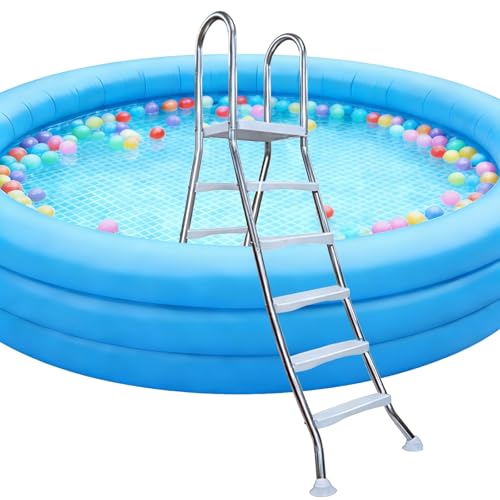 Above Ground Swimming Pool Ladder with Double-Sided Entry, Non-Slip Design, and High Load Capacity for Safe and Easy Access-5 steps/60inch