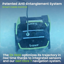 BWT ES1500 Corded Pool Robot - Heavy Duty Pool Vacuum Robot with 4D Microfibre Dual Filter, Patented Anti-Tangle Smart Cable, App Control, Clean Floor Wall Waterline, for Inground Pools Up to 49 ft