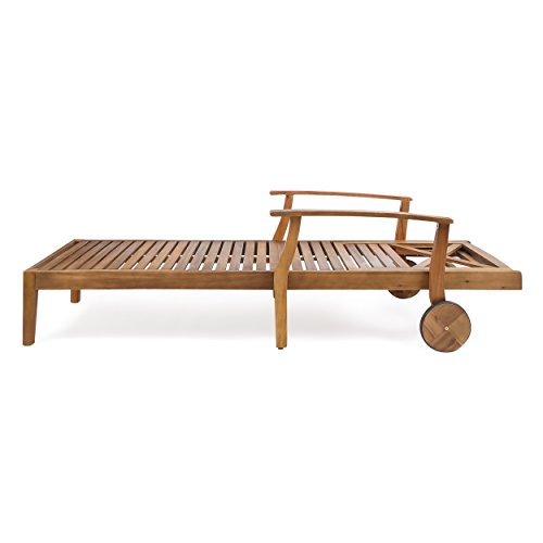 Christopher Knight Home Perla Outdoor Acacia Wood Adjustable Chaise Lounge Set of 4 Teak
