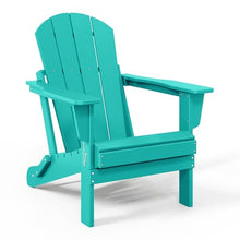 WestinTrends Malibu 3-Pieces Adirondack Chairs Set with Side Table, All Weather Outdoor Seating Plastic Patio Lawn Chair Folding for Outside Porch Deck Backyard, Turquoise