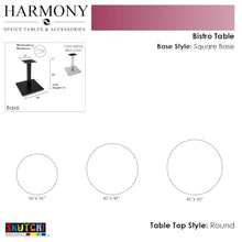 2 Person small Bistro Height Round Shaped Table with Square Base | Harmony Series Standing Height Meeting Table for Offices and Breakrooms | Scratch -Resistant Laminate | Natural Eucalyptus | 36"D x