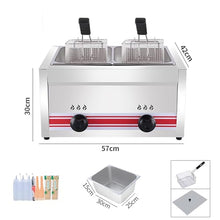 XLTEAM 20L Large Capacity Gas Fryer, Commercial LPG Fryer, Stainless Steel Gas Fryer with Baskets and Lids, Adjustable Firepower, for Chips Donuts Fish, Easy Clea