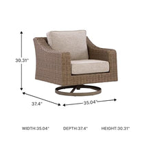 Signature Design by Ashley Outdoor Swivel Lounge Chair with Cushion, Beige
