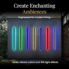 MOD LIGHTING Haylen Wired LED Outdoor Wall Light (2-Pack), 94" Water Resistant RGB Outdoor LED Sconce, Remote Dimming Modern Wall Sconces for Patio, Garage, Black