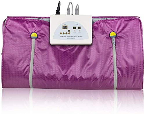Pevor Sauna Blanket, Far Infrared Sauna Blanket 2 Zone Digital Controller Slimming Weight Detox Spa