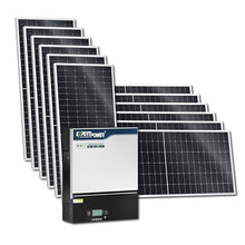 ExpertPower 6480W Solar Power System Kit | 48V - 120V 6.5KW Hybrid Solar Inverter, 540W Bifacial Solar Panels x 12, 120A MPPT Controller | Residential, Back Up, Home, Cabin, Off Grid