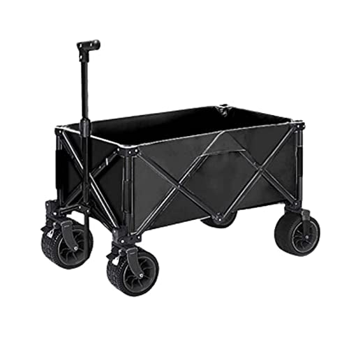 Collapsible Wagon Cart with 360° Rotatable All-Terrain Wheels, Heavy Duty Utility Beach Wagon Cart Garden Waterproof Cart for Outdoor, Sports, Shopping, Camping,C