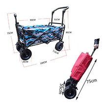 Folding Garden Trolley Cart Heavy Duty Wagon Multi-Function Shopping Cart for Outdoor Camping Beach Pull Truck with 4 Wheels, Load：150kg Full Moon